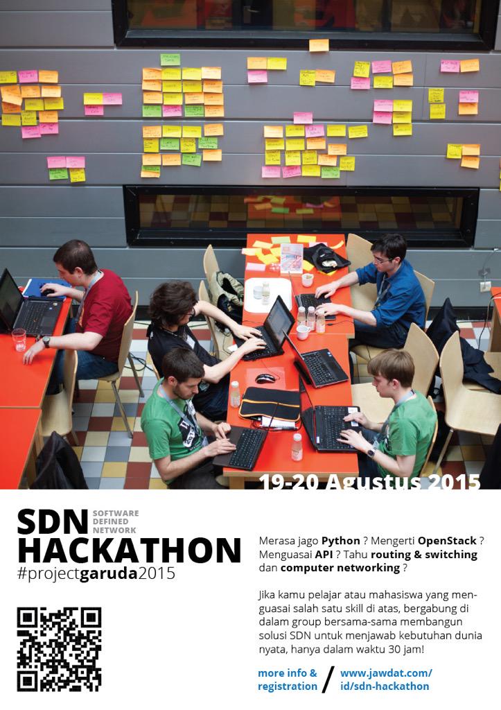 hnugroho's tweet photo. Jago python? OpenStack? Open API? Network? Sanggup ngehack 30 jam non-stop? Ikuti #SDNHackathon pertama di Indonesia! http://t.co/FWw4FCkLa0