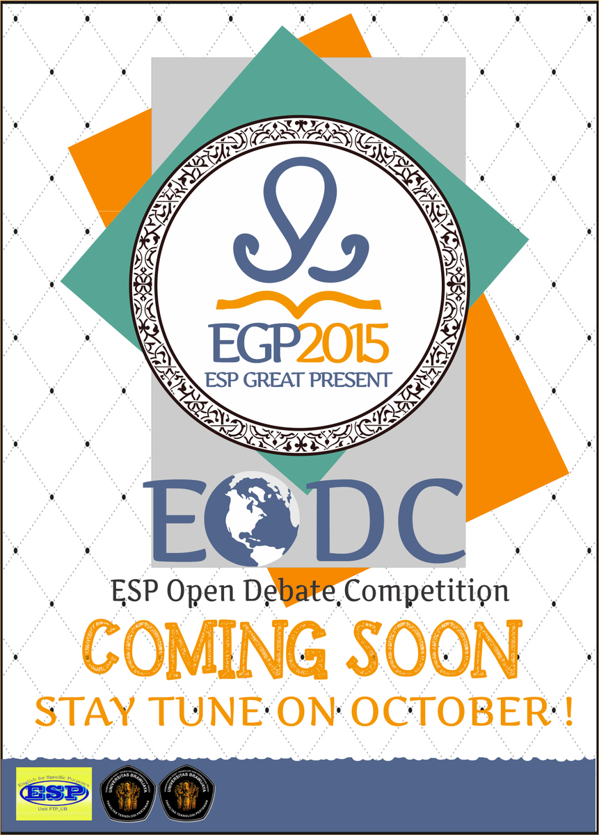 EGP_2017's tweet photo. IT'S COMING SOON !!!
the greatest event of ESP Great Present "English Open Debate Competition"
be prepared guys !!! http://t.co/qSaIPyCHKT