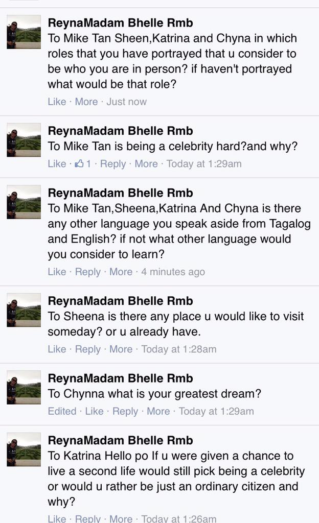 bhellahkami's tweet photo. @katrina_halili @ChynsOrtaleza @mysheenahalili @iMikeTan I hope u get to pick my questions. From NY with Love! http://t.co/Fd9baLhHA9