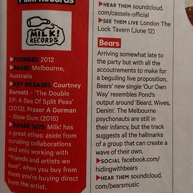 BEARSBAND_'s tweet photo. Hanging with @milk_records in @NME_Radar this week! http://t.co/e73cU8xVdd