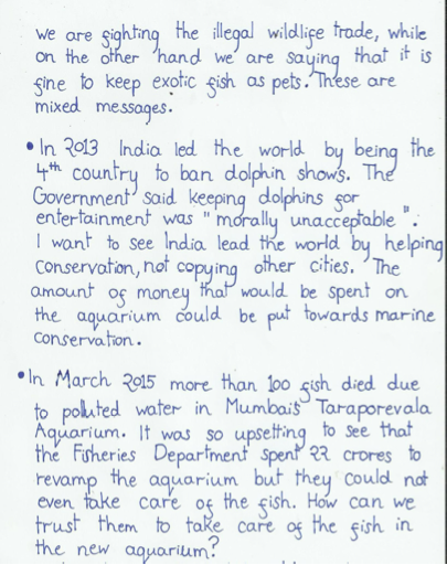 SanctuaryAsia's tweet photo. This sensitive letter by ten-year-old Kai, explaining why #aquariums are unethical, gives us hope for tomorrow! http://t.co/s6T9C2PWQl