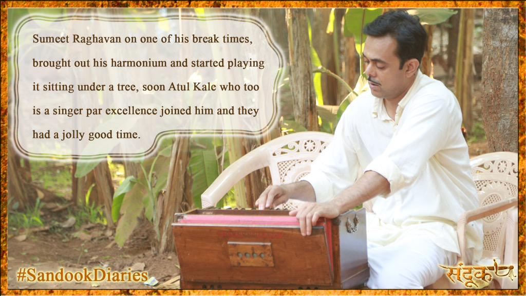 SandookMovie's tweet photo. During a break when @sumrag brought out his #harmonium... #SandookDiaries #Sandook5thJune #SandookHousefull #Trivia http://t.co/qyWHCCTfTc