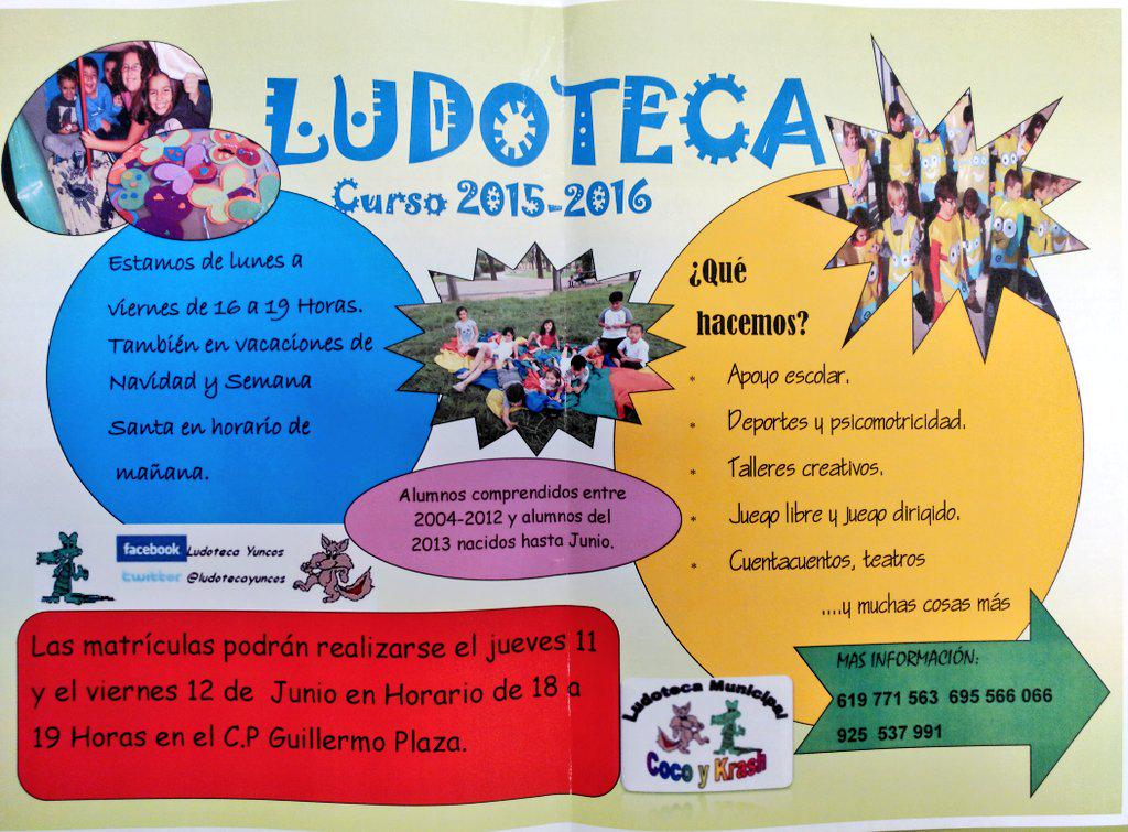 Ya se puede inscribir a los niños en la ludoteca municipal para el curso 2015/2016