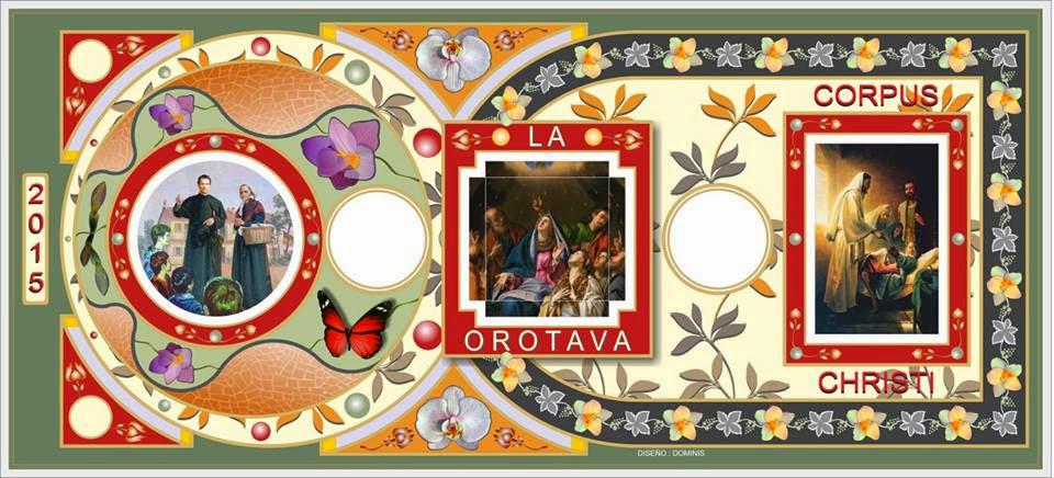 cjorotava's tweet photo. Los Salesianos representados en el tapiz principal del Corpus Christi 2015 de La Orotava #Bicentenario #DonBosco2015 http://t.co/7nY6qUtd3r