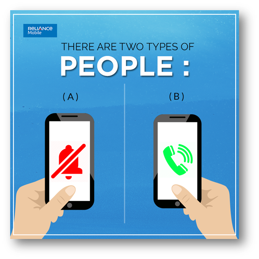 RelianceMobile's tweet image. What’s scarier: losing your phone when it’s silent or your phone ringing loudly while you’re in a meeting? #TwoTypes