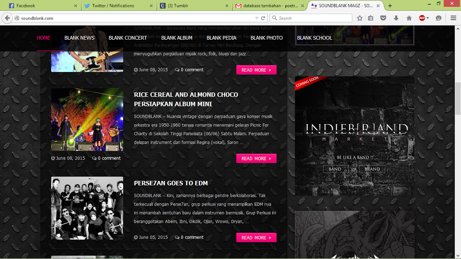 Coming Soon! Indie B(r)and Market. Support terus B(R)AND Indie Indonesia dengan visit: soundblank.com. :)