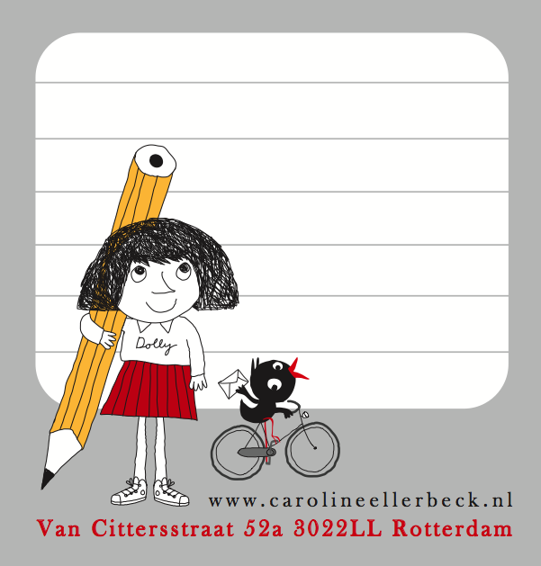 Our new address sticker from Dolly. Isn’t she cute?