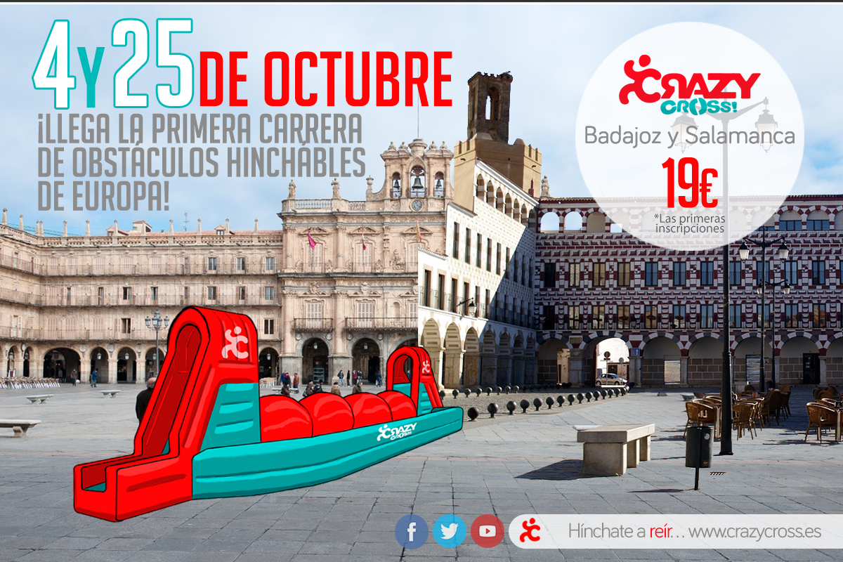 crazycross's tweet photo. La 1ª carrera de obstáculos hinchables de Europa ya tiene ciudades y fechas CONFIRMADAS http://t.co/lyBi48Suzy http://t.co/5nWCCoy9Eh