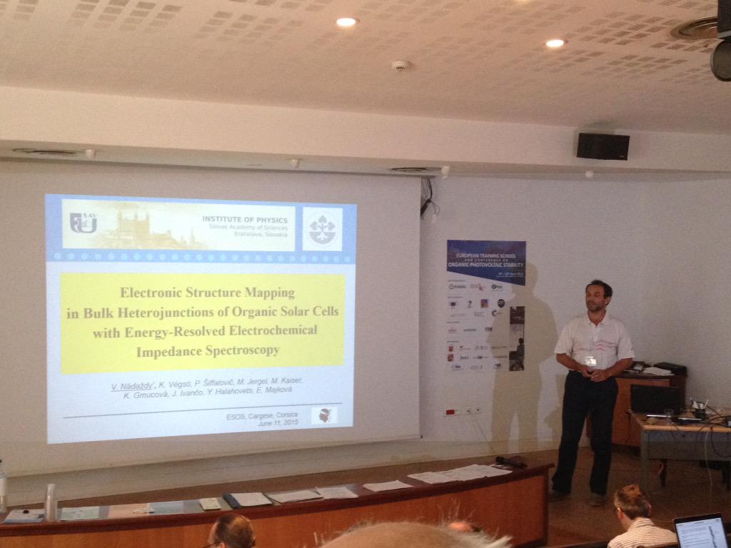 ProjectEstablis's tweet photo. #Energy-resolved #Electrochemical #Impedance #spectroscopy!wow! thanks to V. Nadazdy for his presentation! #ESOS #OPV http://t.co/UUthuuuSx5