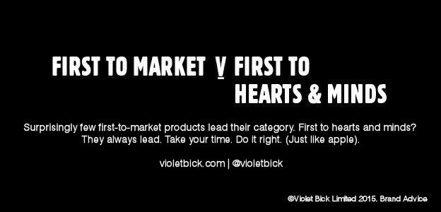 violetbick's tweet photo. First to Market V First to Hearts &amp; Minds https://t.co/PCr6WjQBMW #brand #marketing #apple #business #entrepreneur http://t.co/N3hOZNCqck