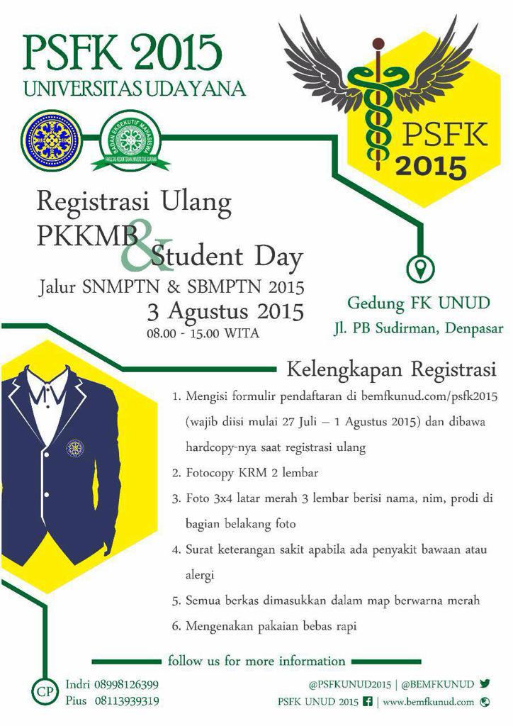 <a href="/Deciduous_2013/">pspdgUNUD_2013</a>  Ingin tahu informasi penting terkait PKKMB &amp; Student Day FK Unud 2015? Follow &amp; cek timelinenya ya 😀