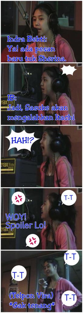 SheraiserBDG's tweet photo. Moment at TraxFM. @sherinasinna kaget saat dapat spoiler Manga Naruto XD. #Happy25Sherina http://t.co/PHCwX5fTdZ