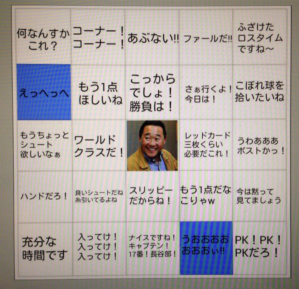 天才現る サッカー観戦の新たな楽しみ 松木安太郎ビンゴ が大人気 Togetter 天才現る サッカー観戦の新たな楽しみ 松木安太郎ビンゴ が大人気 Togetter