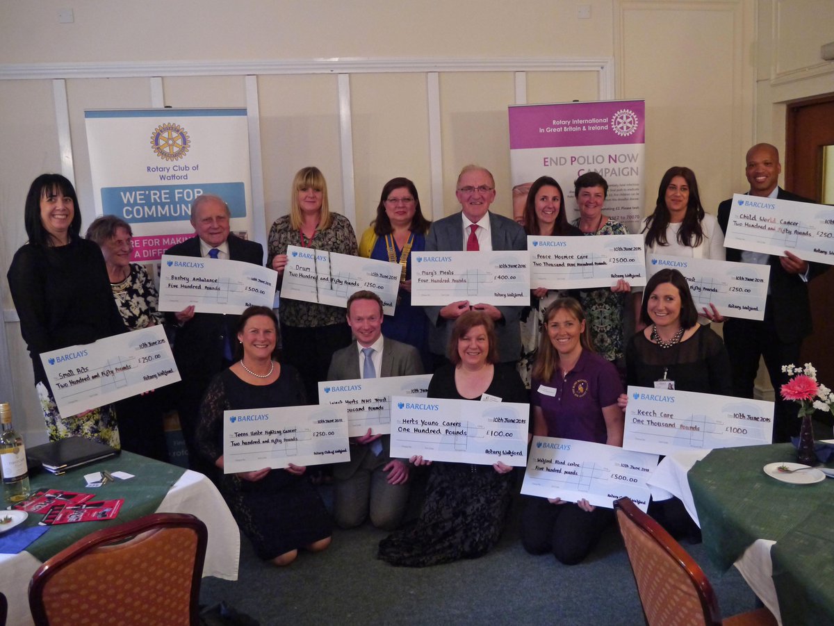 At last night's AGM President Ginny presented nearly £10,000 to charities, local, national and international.