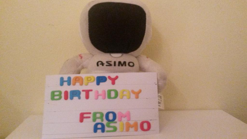 A very Happy Birthday  the legendary  Sir Jackie Stewart! Best  wishes from your little  robot fan, Asimo. 