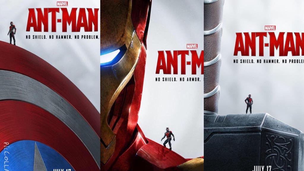 ComicBookNOW's tweet image. ICYMI: New 'ANT-MAN' posters featuring IRON MAN and CAPTAIN AMERICA's shield and THOR's hammer bit.ly/1C13ZNw
