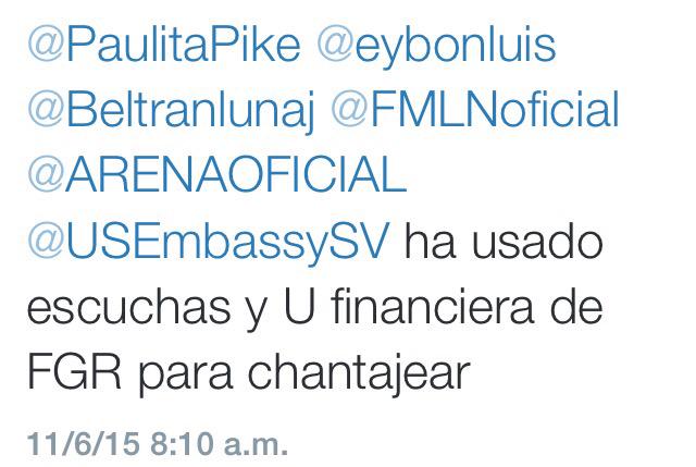 yiyewallace's tweet photo. @luism_abogado @FunesCartagena @USEmbassySV @SenatorLeahy @JohnKerry @WhiteHouse Fuentes confiables aseguran esto: http://t.co/cqds2LnCeJ