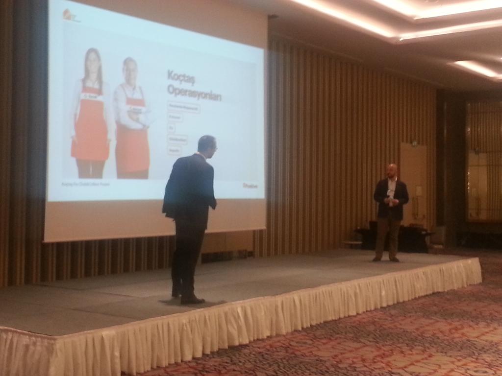 TevfikAlkan's tweet photo. Koçtaş & Positive talk about how they realized their TouchDesk project #MEevent http://t.co/eNLgDRKkpy