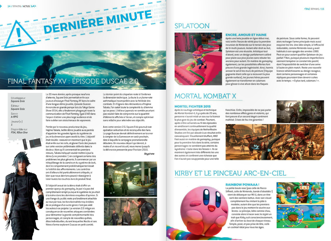 FFDream's tweet photo. Découvrez notre collaboration avec l'équipe de @RetroPlayingMag ! #Type0HD #FFXV #XenobladeX http://t.co/lyarm6aygt http://t.co/uFU3GXTpGS