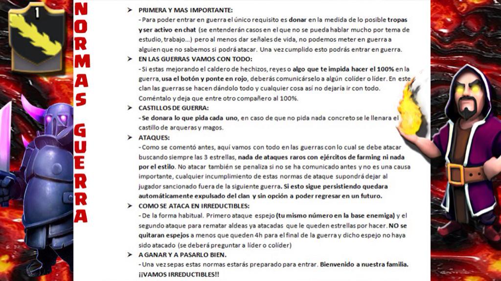 IRREDUCTIBLESCo's tweet photo. NUESTRAS NORMAS! En breve publicamos el resultado de guerra para que veais como nos la gastamos en nuestra familia! http://t.co/i7NgBy7tAS