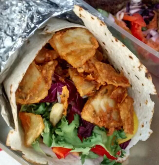 Platform_RS's tweet photo. #Goan burritos from @GoanFoodUK Yum! http://t.co/BLOQ6YhZ73