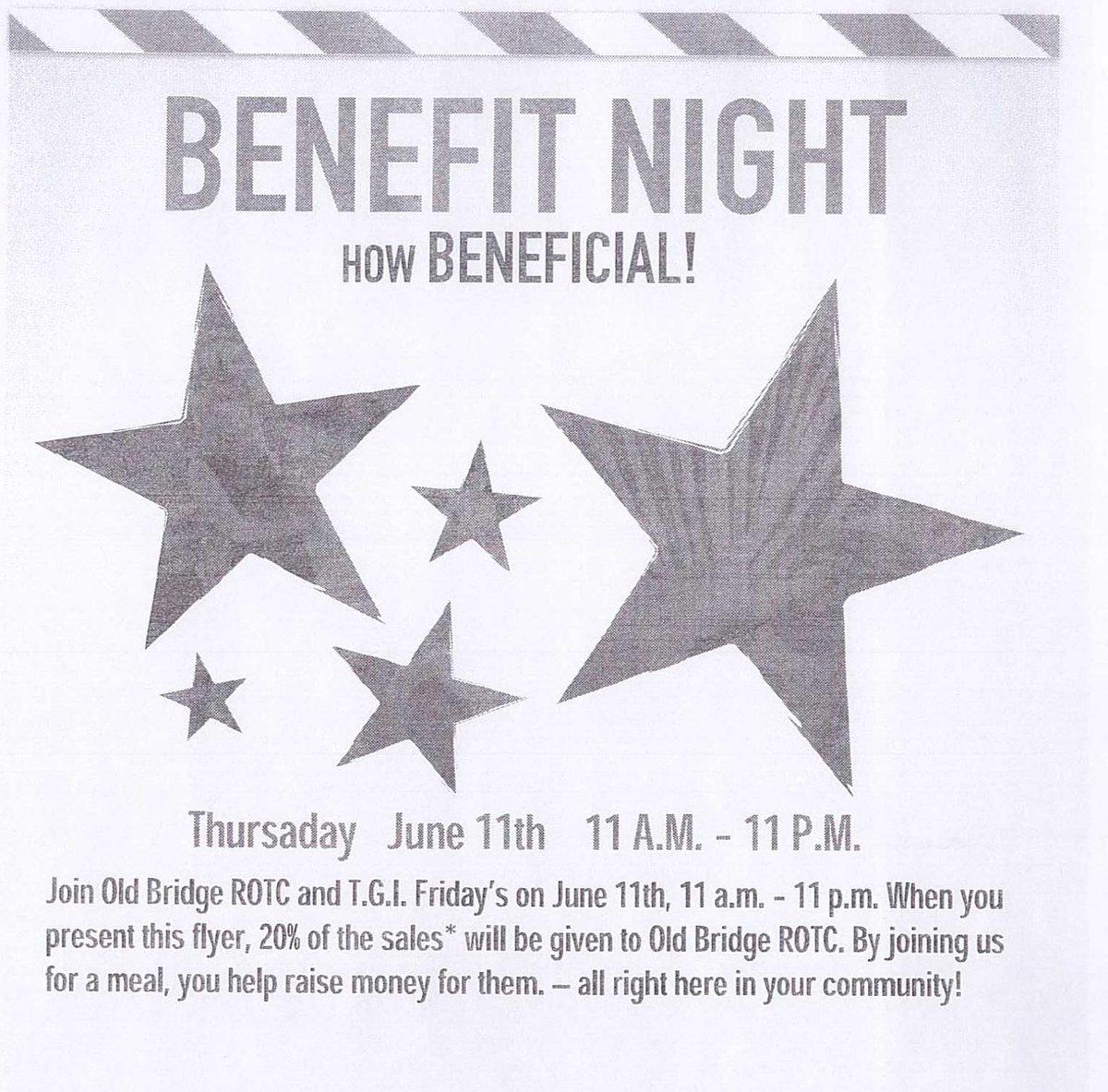 The JROTC Parents Assoc is having a fundraiser today at Friday's on Rt. 9.  Please come &amp; share! @kosb <a href="/supcittadino/">David Cittadino</a>