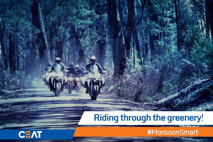CEATtyres's tweet photo. Explore the scenic beauty and ride during monsoons. Perfect idea for a weekend ride, isn't it? #MonsoonSmart http://t.co/3fDqwRCsb0