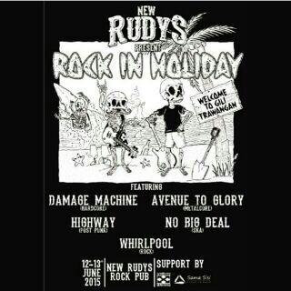 Agenda kami selanjutnya, 'ROCK IN HOLIDAYS' presented by New Rudys. Bareng <a href="/AVTG_OFFICIAL/">AVENUE TO GLORY</a>, dkk. Ramaikan!