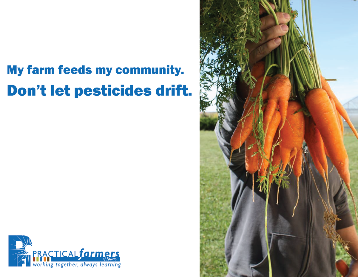 practicalfarmer's tweet image. June11: My farm feeds my community. Don't let pesticides drift. #dontdrift #IowaAg #pesticides bit.ly/1eLnx3l