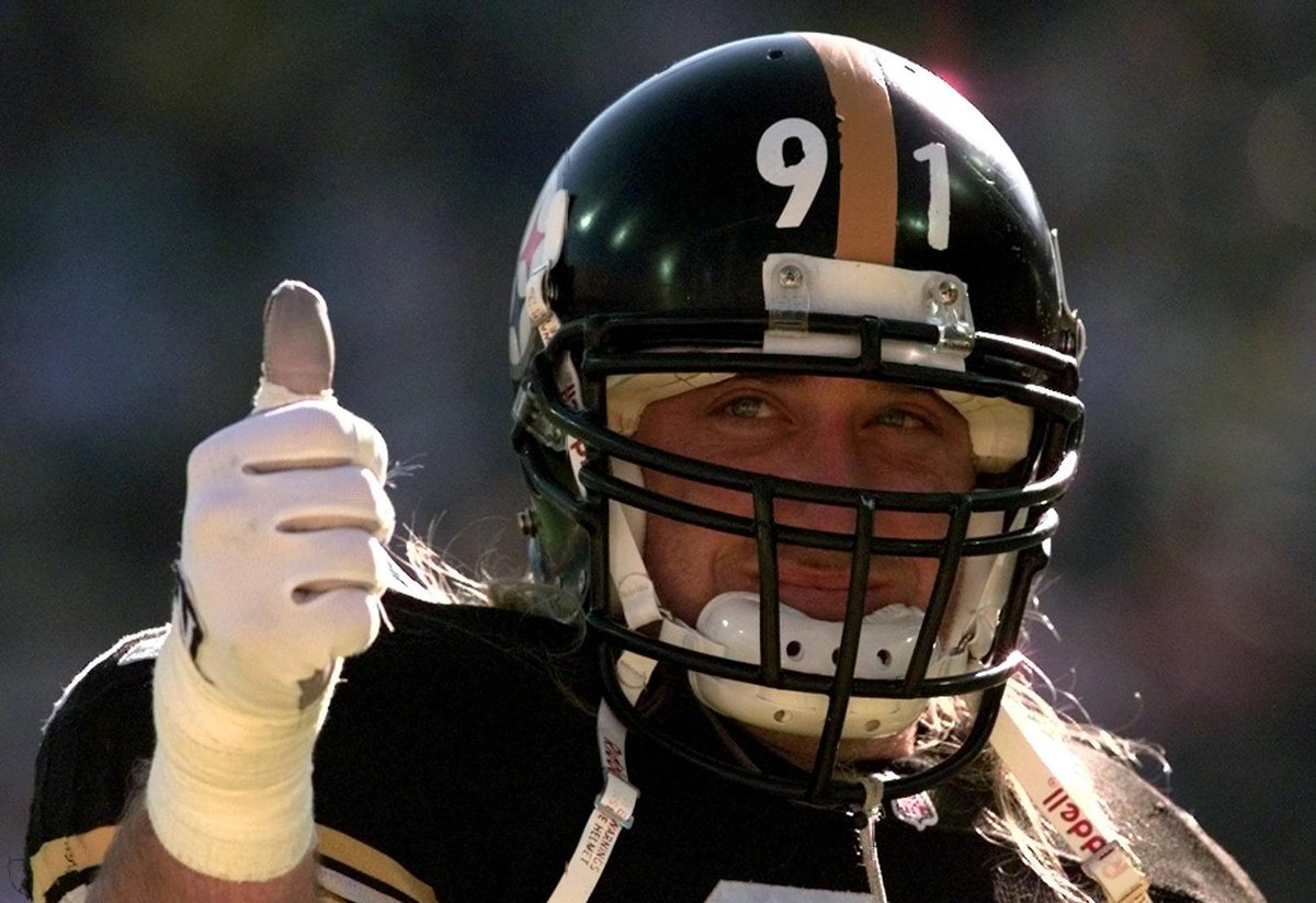 Pittsburgh Steelers #91 Kevin Greene Signed 'Thumbs Up to the Hall of Fame'  8x10 Framed Photo