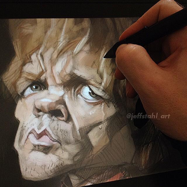 By jeffstahl_art> Happy birthday Peter Dinklage!
Decided to start blocking in my Tyrion. [Photoshop 