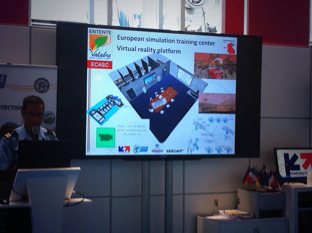 vrcrisis's tweet photo. Lt Col Tosello from Valabre.
Wildfire training in France with @vrcrisis simulator at #Interschutz2015 #FrenchTech http://t.co/5F8DWAAGPG