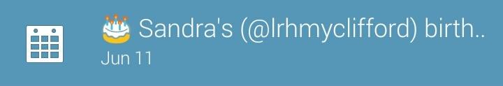HAPPY BIRTHDAY SANDRA! Enjoy your day & make it awesome!  P.S you\re on my notifs panel in my phone 