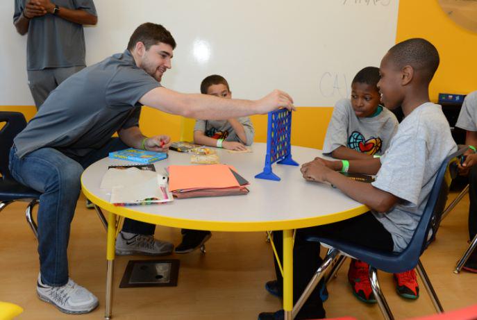 nbagleague's tweet photo. The @CantonCharge alum &amp; @Cavs rook @JoeHarrisUVA interacts with kids at the 2015 #NBAFinals Cares Legacy Event http://t.co/ldhhgBmj6B
