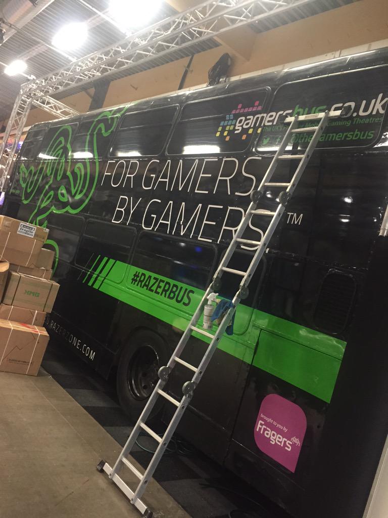 TeamRazer's tweet photo. Setting up the #RazerBus for this weekend at @DreamHack who wants to hop on and play some games with us? #TeamRazer http://t.co/LNTY8tpO2L