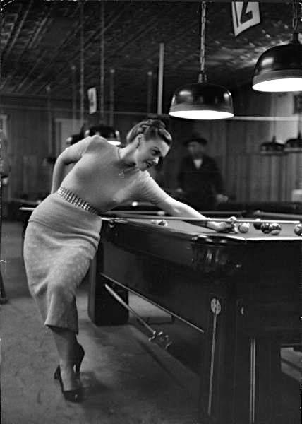 Vintagephotos On Twitter Woman Playing Pool In The 1950s 