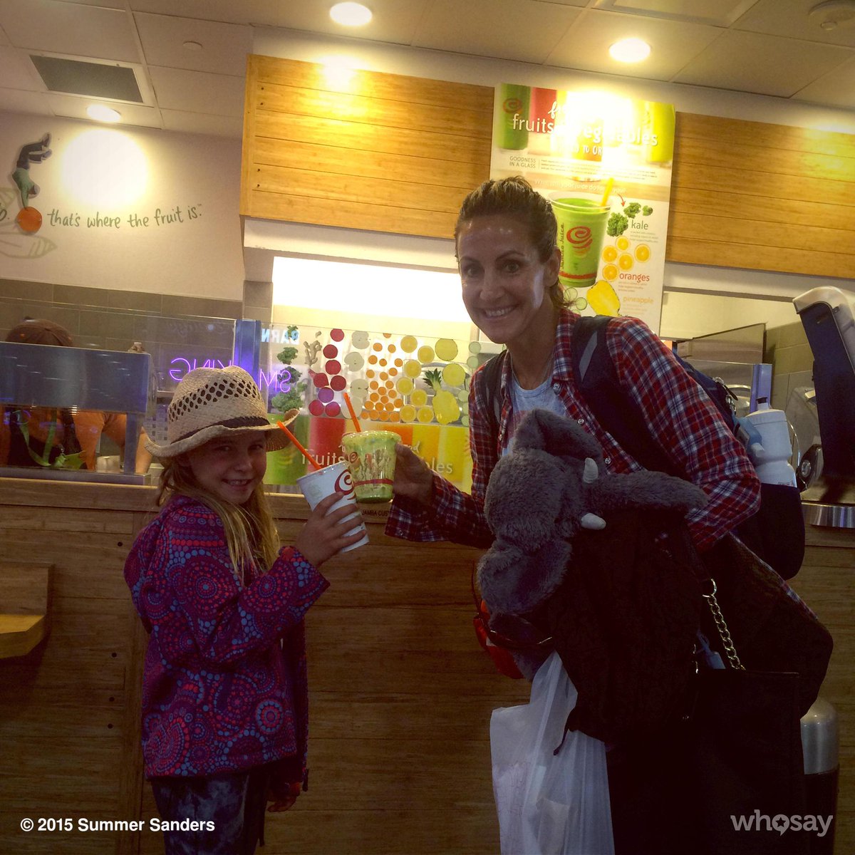 SummerSanders_'s tweet photo. Fueling up w my stuffed elephant😍! @JambaJuice 
#TropicalGreens #TropicalColada http://t.co/E2XEOOCUbW