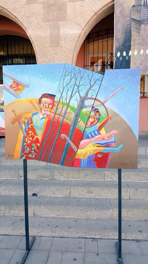 culturas_cqbo's tweet photo. [AHORA] Artistas Sanjuaninos #Argentina exponen en el frontis de @gorecoquimbo #LaSerena http://t.co/zlVv2AjjK5