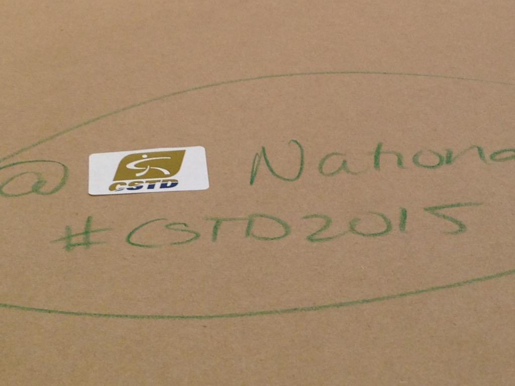 JaneBozarth's tweet image. Hashtag on every table #CSTD2015