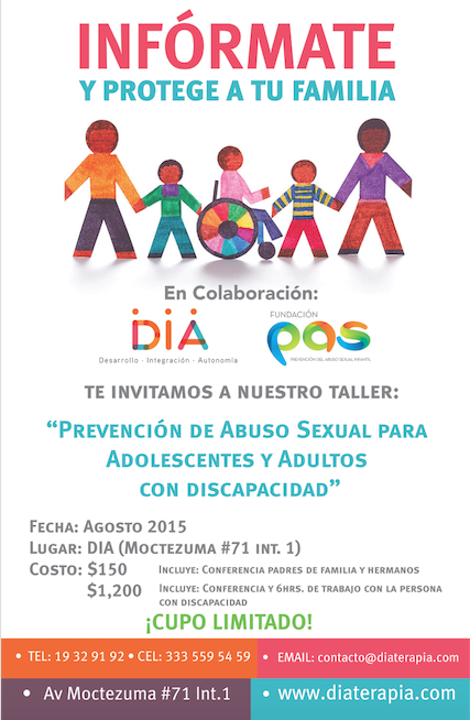 DIATERAPIA's tweet photo. DIA y @FundacionPAS te invitan a la Conferencia"Prevención de Abuso Sexual para personas con Discapacidad" INFORMATE! http://t.co/B1uKOfvPa3