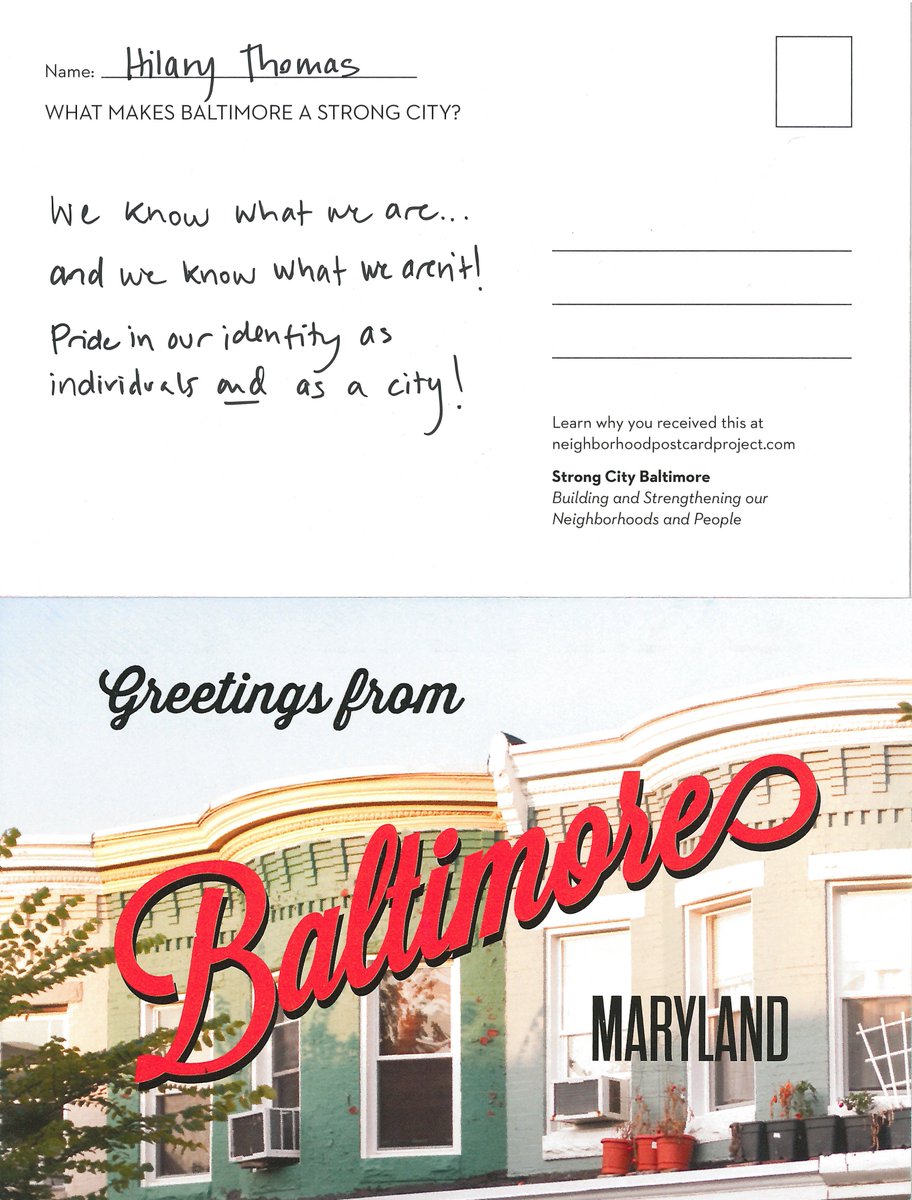 StrongCityBalt's tweet image. "Pride in our identity as individuals &amp;amp; as a city!" #StrongCityBaltimore @Neighbormail