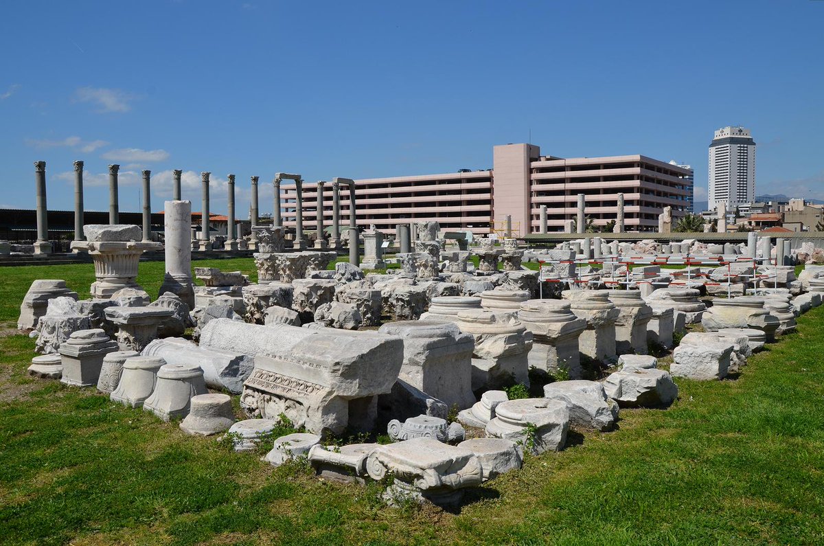 carolemadge's tweet image. Ancient ruin of the day: The Agora of Smyrna (now Izmir), built during the Hellenistic era at the foot of Mount Pagus