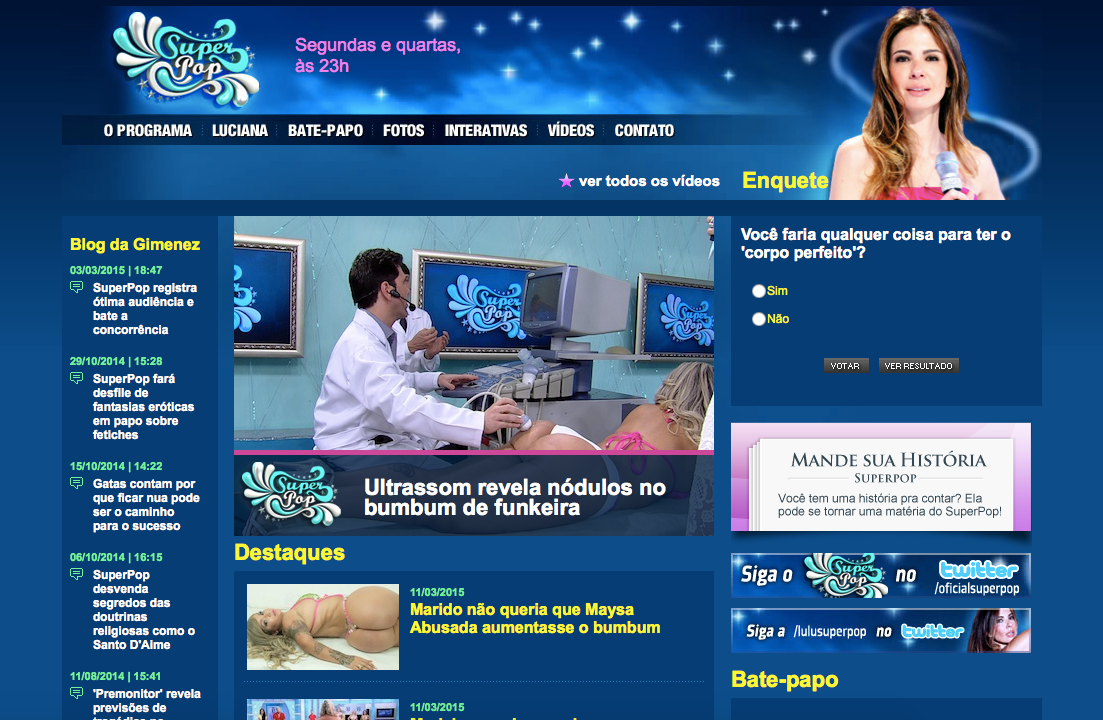 eniorubenssilva's tweet photo. Check out the amazing stories of @lulusuperpop in Superpop of RedeTV! http://t.co/UNB02WyRcu
