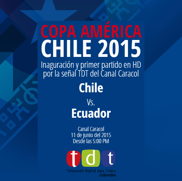 Hoy inicia la Copa América #Chile2015 y la puedes disfrutar en #HD por la señal #TDT de @CaracolTV​.