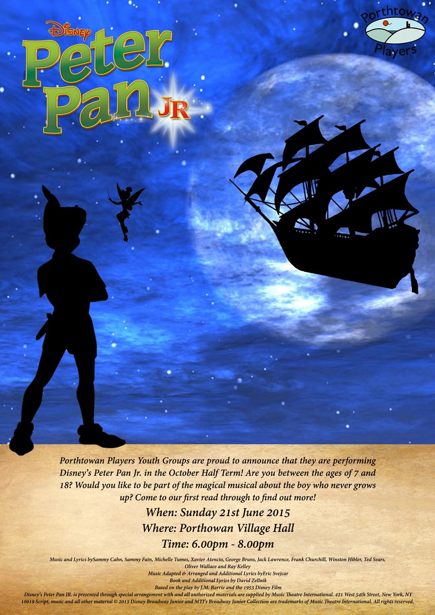 ThornleyA_'s tweet image. Also, thank you @HenryGeeVee for your help with the poster design! #peterpanjr #cornwalldrama