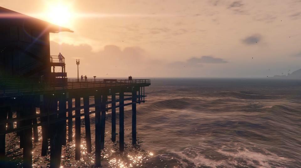 Valeria_tim19's tweet photo. @Valeria_tim19: Sunset in Del Perro Beach with @RockstarGames, GTA V and @Xbox 🌴☀️🌅 http://t.co/oBza1azbpW http://t.co/1QEFX7Q12F
