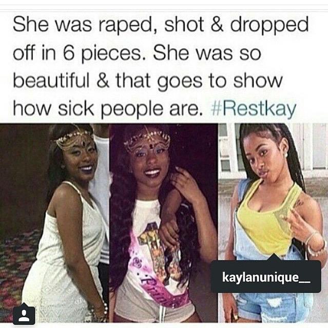 SluttyForTacos's tweet photo. How sick do you have to be to do that.π’ππ They can live with the devil imma leave it to God. #RestKay #RIPKaylan http://t.co/NxwzHWqNSF