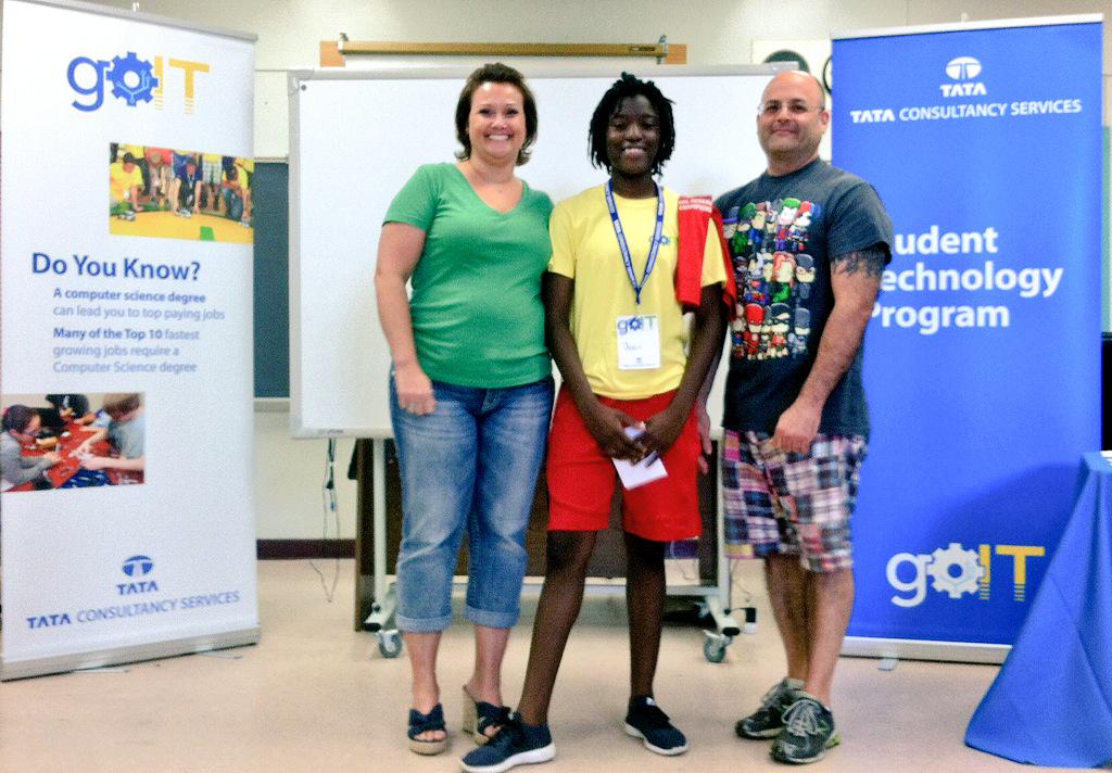 tcs_na's tweet photo. Presenting the first, second and third prize winners of #goIT for Girls at @lauderhill612. Congratulations to all! http://t.co/zoWfmZxgfU