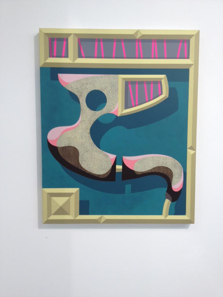 braun_michaela's tweet photo. Fun #privateView last night: #AutocatalyticFutureGames by #Playpaint - best post-Memphis-painting by Ben Cove http://t.co/PI2skcM2nf