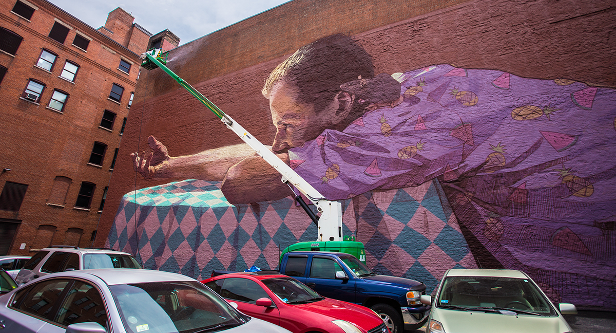 ProvidenceRI's tweet image. #Art is in the air! Beautiful #streetart brought to us by @AvenuePVD for the #PVDFest2015 #GoProvidence #Providence